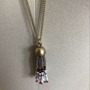 J.Crew Women’s Gold Beaded Tassel Necklace NWOT